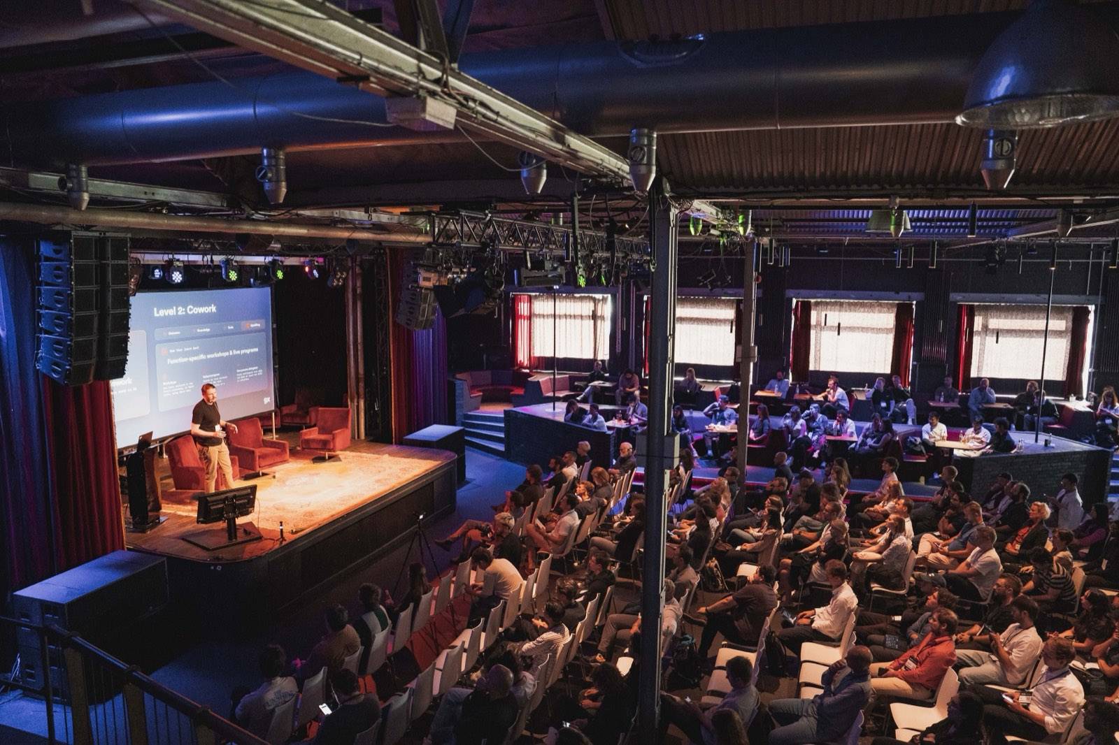The main room, full