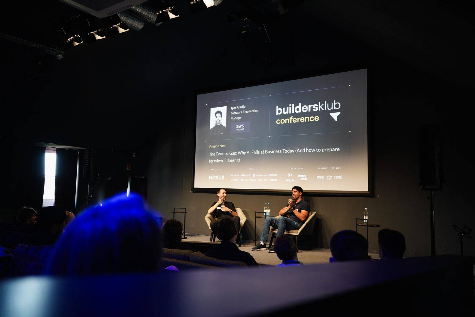 The main stage with the conference screen