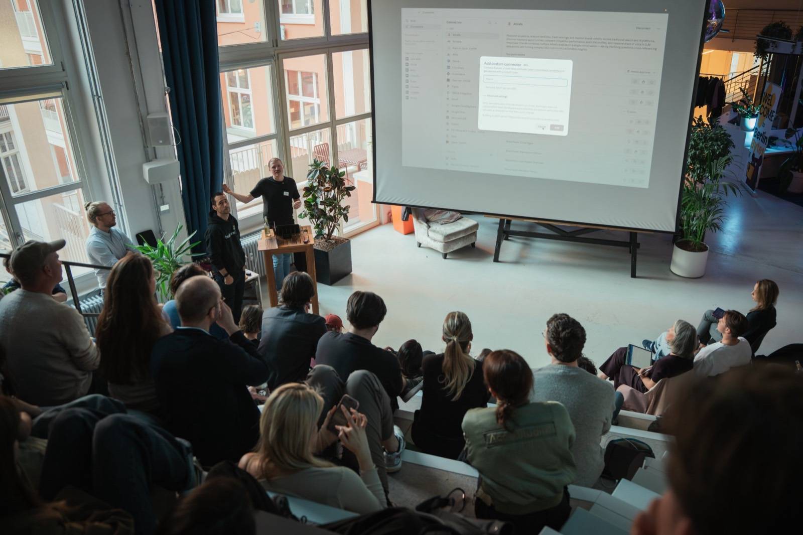 A hands-on workshop with a live demo on the big screen